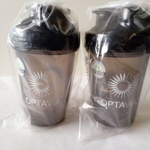 Blender Bottle Lot 2 Optavia Classic 20 oz Protein Shaker Whisk Ball & Lid NEW